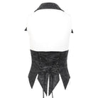 DEVIL FASHION Women's Gothic Irreglar Lace-up Vest with Detachable Collar