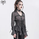 DEVIL FASHION Women's Gothic Irregular Lace-up Shirt