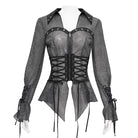 DEVIL FASHION Women's Gothic Irregular Lace-up Shirt