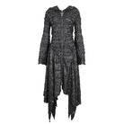 DEVIL FASHION Women's Gothic Irregular Ripped Long Sleeved Hem Dress with Hood