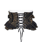 DEVIL FASHION Women's Gothic Jacquard Lace-up Zipper Girdle