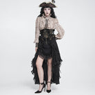 DEVIL FASHION Women's Gothic Jacquard Lace-up Zipper Girdle