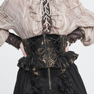 DEVIL FASHION Women's Gothic Jacquard Lace-up Zipper Girdle