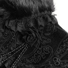 DEVIL FASHION Women's Gothic Jacquard Rose Beaded Cape