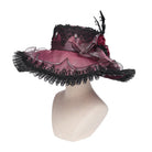 DEVIL FASHION Women's Gothic Lace Feather Rose Hat