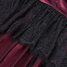 DEVIL FASHION Women's Gothic Lace Tassels Mesh Cloak with Hood Red