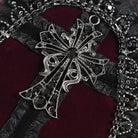 DEVIL FASHION Women's Gothic Lace-Trimmed Rose Cross Bag Black-Red