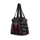 DEVIL FASHION Women's Gothic Lace-Trimmed Rose Cross Bag Black-Red
