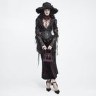 DEVIL FASHION Women's Gothic Lace-Trimmed Rose Cross Bag Black-Red