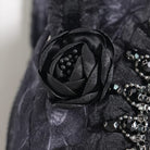 DEVIL FASHION Women's Gothic Lace-Trimmed Rose Cross Bag Grey-Black