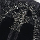 DEVIL FASHION Women's Gothic Lace-Trimmed Rose Cross Bag Grey-Black