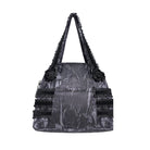 DEVIL FASHION Women's Gothic Lace-Trimmed Rose Cross Bag Grey-Black