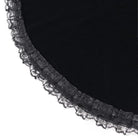 DEVIL FASHION Women's Gothic Lace-up Chained Flare Sleeve Velvet Top Black