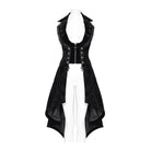 DEVIL FASHION Women's Gothic Lace-up Lapel Jacquard Sleeveless Tailcoat