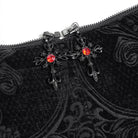 DEVIL FASHION Women's Gothic Lace-up Lapel Jacquard Sleeveless Tailcoat