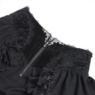 DEVIL FASHION Women's Gothic Lace-up Rose Ruffle High Low Hem Skirt