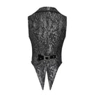 DEVIL FASHION Women's Gothic Lapel Cross Zip Front Swallow Tail Vest