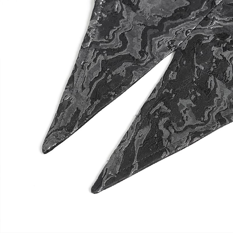 DEVIL FASHION Women's Gothic Lapel Cross Zip Front Swallow Tail Vest