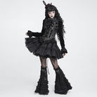 DEVIL FASHION Women's Gothic Lapel Cross Zip Front Swallow Tail Vest