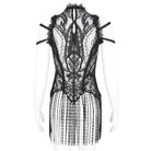 DEVIL FASHION Women's Gothic Mesh Floral Crocheted Lace Top