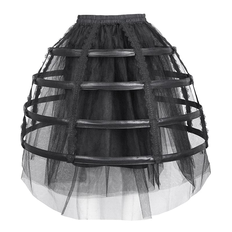 DEVIL FASHION Women's Gothic Mesh Floral Midi Skirt Underskirt