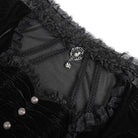 DEVIL FASHION Women's Gothic Mesh Puff Long Sleeved Velvet Shirt Black
