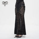 DEVIL FASHION Women's Gothic Mesh Splice Chain Fishtail Skirt