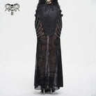 DEVIL FASHION Women's Gothic Mesh Splice Chain Fishtail Skirt