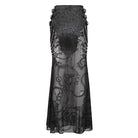 DEVIL FASHION Women's Gothic Mesh Splice Chain Fishtail Skirt
