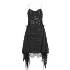 DEVIL FASHION Women's Gothic Mesh Stud Ripped Hem Slip Dress