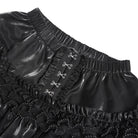 DEVIL FASHION Women's Gothic Multi-Layer Beaded Ruffle Elastic Waist Shorts