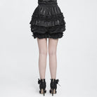 DEVIL FASHION Women's Gothic Multi-Layer Beaded Ruffle Elastic Waist Shorts