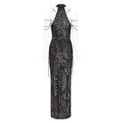 DEVIL FASHION Women's Gothic Off-the-shoulder Cutout Side Slit Gown Dress