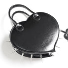 DEVIL FASHION Women's Gothic Pentacle Spiked Heart-Shaped Handbag Black