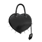 DEVIL FASHION Women's Gothic Pentacle Spiked Heart-Shaped Handbag Black
