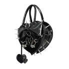 DEVIL FASHION Women's Gothic Pentacle Spiked Heart-Shaped Handbag Black