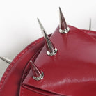 DEVIL FASHION Women's Gothic Pentacle Spiked Heart-Shaped Handbag Red