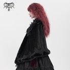 DEVIL FASHION Women's Gothic Plumed Floral Embroidered Cape