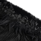 DEVIL FASHION Women's Gothic Plumed Floral Embroidered Cape