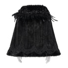 DEVIL FASHION Women's Gothic Plumed Floral Embroidered Cape