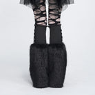 DEVIL FASHION Women's Gothic Plush Chains Leg Warmers Black