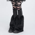 DEVIL FASHION Women's Gothic Plush Chains Leg Warmers Black