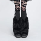 DEVIL FASHION Women's Gothic Plush Chains Leg Warmers Black