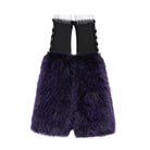 DEVIL FASHION Women's Gothic Plush Chains Leg Warmers Black-Purple