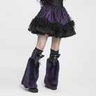 DEVIL FASHION Women's Gothic Plush Chains Leg Warmers Black-Purple
