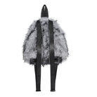 DEVIL FASHION Women's Gothic Plush Chains Spider Backpack Grey-Black