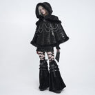 DEVIL FASHION Women's Gothic Plush Eyelet Harness Buckle-up Leg Warmers