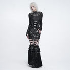 DEVIL FASHION Women's Gothic Plush Eyelet Harness Buckle-up Leg Warmers