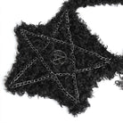 DEVIL FASHION Women's Gothic Plush Pentacle Chained Crossbody Bag