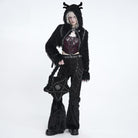 DEVIL FASHION Women's Gothic Plush Pentacle Chained Crossbody Bag